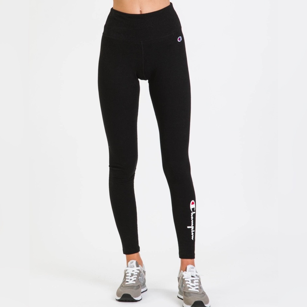 NWT Champion EVERYDAY LEGGINGS, SCRIPT LOGO Black Size XSMALL